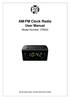 AM/FM Clock Radio User Manual