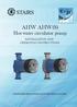 AHW AHW(S) Hot water circulator pump INSTALLATION AND OPERATING INSTRUCTIONS HIGH-EFFICIENCY BLDC-MOTOR CIRCULATORS