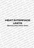 HEAT INTERFACE UNITS (Sanitary Hot Water Only)