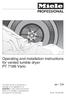 Operating and installation instructions for vented tumble dryer PT 7186 Vario