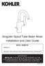 Singulier Spout Tube Basin Mixer Installation and User Guide
