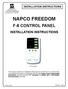 NAPCO FREEDOM F-8 CONTROL PANEL INSTALLATION INSTRUCTIONS. F-TP Touchpad