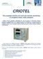 CRIOTEL. The complete solution for local and remote monitoring of cryogenic tanks under pressure