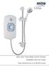 Mira Orbis Thermostatic Electric Shower Installation and User Guide. These instructions are to be left with the user