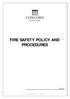 FIRE SAFETY POLICY AND PROCEDURES