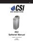 RS1. RS1 Softener Manual. Installation / Operation Manual. CABINET Water Softener