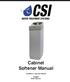 Cabinet Softener Manual. Installation / Operation Manual. CABINET Water Softener