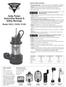 Sump Pumps Instruction Manual & Safety Warnings