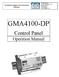 GMA4100-DP. Control Panel. Operation Manual. Worldwide Supplier of Gas Detection Solutions
