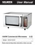 User Manual. 1000W Commercial Microwave. Model: 180MW1000SS 12/2014. Please read and keep these instructions. Indoor use only.