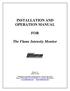 INSTALLATION AND OPERATION MANUAL FOR. The Flame Intensity Monitor