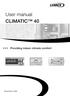 User manual CLIMATIC 40. Providing indoor climate comfort