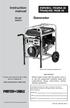 Instruction manual. Generator ESPAÑOL: PÁGINA 25 FRANÇAIS: PAGE 49. Model H650CS