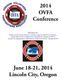 2014 OVFA Conference. June 18-21, 2014 Lincoln City, Oregon