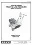 GASOLINE POWERED TRAFFIC LINE REMOVER PARTS LIST MANUAL
