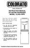INSTRUCTION MANUAL OF WATER DISPENSER ΜΟDEL: CLWD-19PW