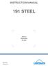 INSTRUCTION MANUAL 191 STEEL APPLY FEATURE PLATE
