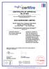 CERTIFICATE OF APPROVAL No CF 850 ZOO HARDWARE LIMITED
