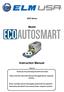 EDR Series. Model. Instruction Manual. Rev 5.0. Thank you for purchasing the EDR Auto Smart.