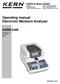 Operating manual Electronic Moisture Analyser