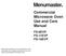 Menumaster. Commercial Microwave Oven Use and Care Manual FS-8EVP FS-11EVP FS-16EVP
