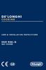 DE LONGHI COOKING DSR 906-G USER & INSTALLATION INSTRUCTIONS GAS COOKER