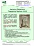 Vacuum Separator Operating Manual 2008