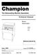 Champion. Technical Manual. The Dishwashing Machine Specialists. Rotary Glasswasher. Machine Serial No. June, Model CG1 CG2