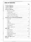 TABLE OF CONTENTS. Page For Future Reference Consumer Publications Safety Instructions... 2