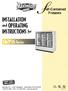 INSTALLATION and OPERATING. INSTRUCTIONS for. SMZP26 Series. elf-contained Freezers