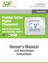 Owner s Manual. Premier Series Digital Thermostat. and Installation Instructions. Non-Programmable with Humidity Control COMMERCIAL