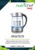 PKWTK75. Electric Glass Kettle & Tea Brewer. Digital Hot Water Glass Kettle with Tea Filter, Adjustable Temperature Control, Stainless Steel
