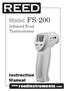 FS-200. Model. Instruction Manual. Infrared Food Thermometer. reedinstruments. www. com