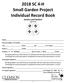 2018 SC 4-H Small Garden Project Individual Record Book Juniors and Seniors Ages 9-18