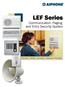 LEF Series Communication, Paging, and Entry Security System. Homes Offices Schools Industrial Facilities