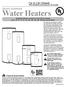 Water Heaters. Use & Care Manual. Electric Residential. General Instructions. With Installation Instructions for the Installer