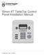 Simon XT TableTop Control Panel Installation Manual