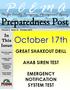 P C E M A. Preparedness Post. October 17th GREAT SHAKEOUT DRILL AHAB SIREN TEST EMERGENCY NOTIFICATION SYSTEM TEST