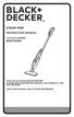 STEAM MOP INSTRUCTION MANUAL CATALOG NUMBER BDH1725SM PLEASE READ BEFORE RETURNING THIS PRODUCT FOR ANY REASON. SAVE THIS MANUAL FOR FUTURE REFERENCE.