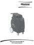 Parts and Instruction Manual EX12 Carpet Extractor