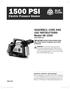1500 PSI. Electric Pressure Washer. ASSEMBLY, CARE AND USE INSTRUCTIONS Model AR 1500 READ CAREFULLY