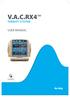 V.A.C.RX4 USER MANUAL THERAPY SYSTEM. Rx Only