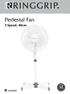 Pedestal Fan. 12 months. 3 Speed, 40cm R2000B