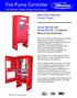 Fire Pump Controller. For Electric Motor Driven Fire Pumps. Wye Delta Reduced Current Types